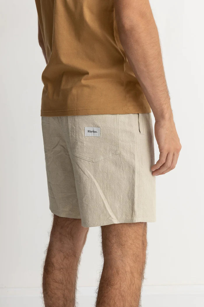 Textured Linen Shorts - Sand