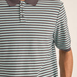 Stripe SS Polo - Charcoal