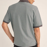 Stripe SS Polo - Charcoal