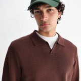 Carter Open Collar Polo - Brown