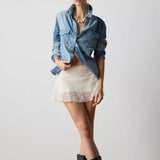 Patchwork Iconic Western Denim Shirt - Denim On Denim