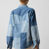 Patchwork Iconic Western Denim Shirt - Denim On Denim