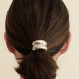 Mini Arch Metal Ponytail Hair Tie - Silver