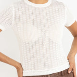 Ojai Pointelle Knit Top - White