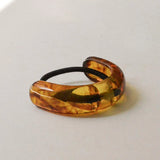 Wide Crescent Ponytail Hair Tie - Brown