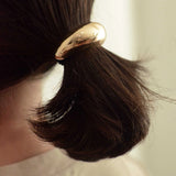 Narrow Crescent Metal Cuff Hair Tie - Gold