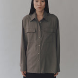 Wool Blend Shirt - Greige