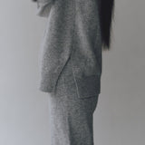 Cashmere Blend High Neck Knit - Grey
