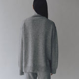 Cashmere Blend High Neck Knit - Grey