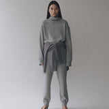 Cashmere Blend High Neck Knit - Grey