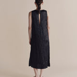 Creased Satin Mini Dress - Navy