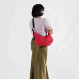 Medium Nylon Crescent Bag - Candy Apple