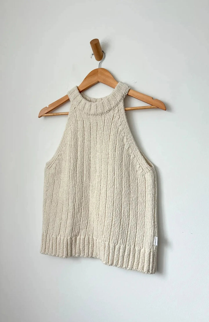 Claire Cotton Sweater Tank - Natural