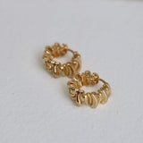 Sculpture Wavy Hoops - Gold