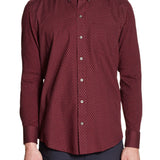 Printed Dot Reworked L/S Shirt - Burgundy