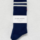 Extended Boyfriend Socks - Navy