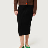Black Knitted Midi Skirt