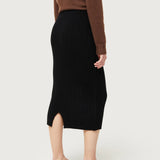 Black Knitted Midi Skirt