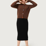 Black Knitted Midi Skirt