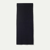 Black Knitted Midi Skirt