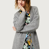 Grey Knitted Sweater Jacket