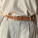 Slim Woven Belt - Saddle