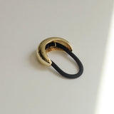 Narrow Crescent Metal Cuff Hair Tie - Gold