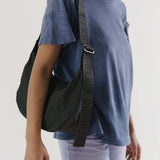 Medium Nylon Crescent Bag - Black