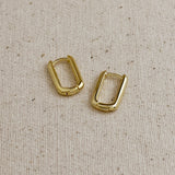 Oblong Hoop Earrings 13mm - Gold