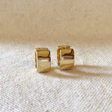 Flat Chunky Clicker Hoops - Gold