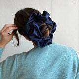 Giant Satin Scrunchie - Navy