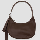 Medium Recycled Leather Crescent Bag - Brown