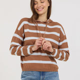 Palmer Striped Hoodie - Tan Combo