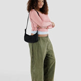 Small Nylon Crescent Bag - Black