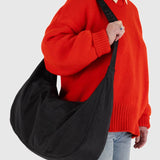 Large Nylon Crescent Bag - Black
