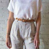 Slim Leather Belt - Saddle