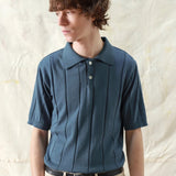 Jacobs S/S Polo - Blue Punched Stripe