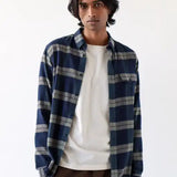 Larry Check Shirt - Navy Iris / Cornstalk
