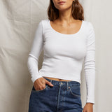 Anya Ribbed Long Sleeve - White