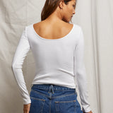 Anya Ribbed Long Sleeve - White