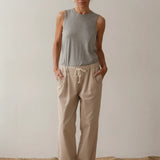 Chino Drawstring Pant - Stone