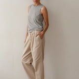 Chino Drawstring Pant - Stone