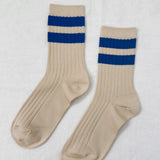 Her Varsity Socks - Azure