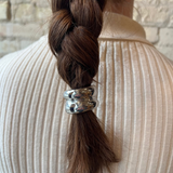 Mini Arch Metal Ponytail Hair Tie - Silver