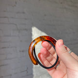 Wide Crescent Ponytail Hair Tie - Brown