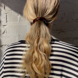 Wide Crescent Ponytail Hair Tie - Brown