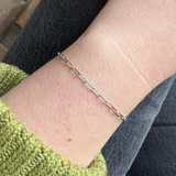 Small Chain Paperclip Bracelet - Silver