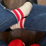 Her Varsity Socks - Red