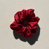 Midi Satin Scrunchie - Red