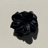 Midi Satin Scrunchie - Black